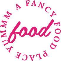 a circle image showing: Yummm a fancy food place text. 